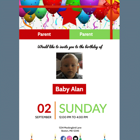 Birthday invite